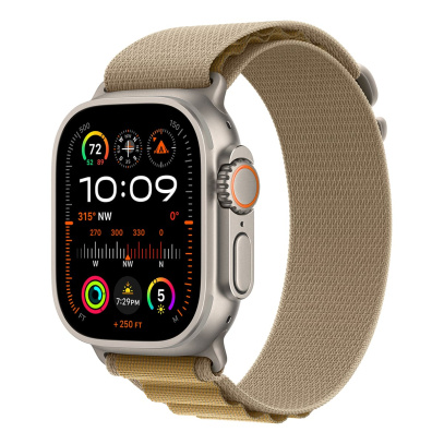 Apple Watch Ultra 2 (2024), 49 мм корпус из титана цвета «Natural», ремешок Alpine Loop размера L цвета «Tan» Apple Watch Ultra 2 (2024), 49 мм корпус из титана цвета «Natural», ремешок Alpine Loop размера L цвета «Tan»