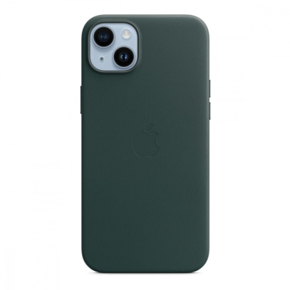 Чехол Leather Case MagSafe для Apple iPhone 14 Plus «Forest Green» Зеленый