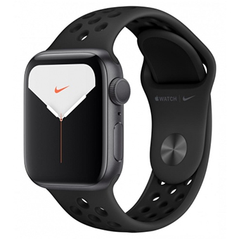 Apple Watch Nike+ Series 5, 40 мм, корпус из алюминия цвета «серый космос», спортивный ремешок Nike цвета «антрацитовый/чёрный»