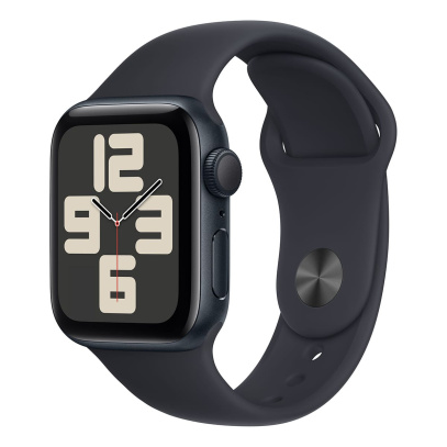 Apple Watch SE (2023), 40 мм корпус из алюминия цвета «Midnight», ремешок Sport Band размера S/M цвета «Midnight»