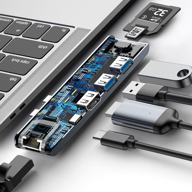 Пд интернет магазин. Thunderbolt 3 USB-C. USB-концентратор Baseus Thunderbolt c+ Pro (cahub-l0g). Baseus USB Hub. Baseus Thunderbolt c+ (cahub), разъемов: 5.