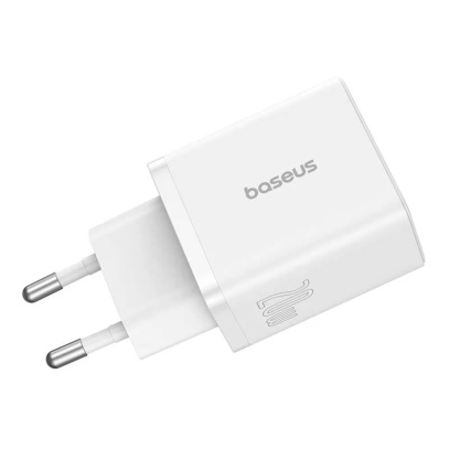 Зарядное устройство Baseus Cube Fast Charger USB-A + USB Type-C 20 Вт EU Moon (P10111403213-00), белый