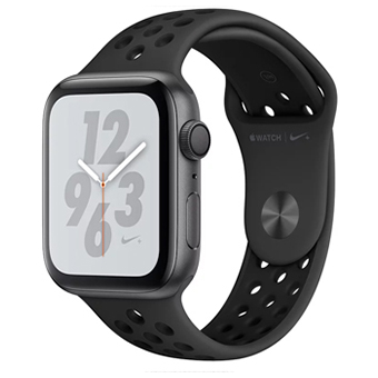 Apple Watch Nike+ Series 4, 40 мм, корпус из алюминия цвета «серый космос», спортивный ремешок Nike цвета «антрацитовый/чёрный»