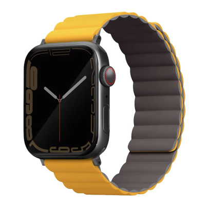 Ремешок UNIQ для Apple Watch 42/44/45/49 мм Revix reversible Magnetic (45MM-REVMUSKAK) Желтый/Серый