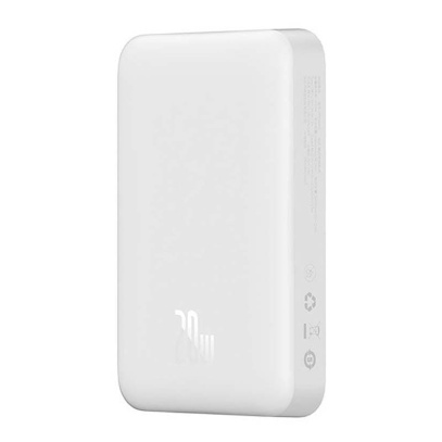 Внешний аккумулятор Baseus Magnetic Mini Wireless Fast Charge power bank с поддержкой беспроводной зарядки 10000mAh 20W (PPCX070002) Белый