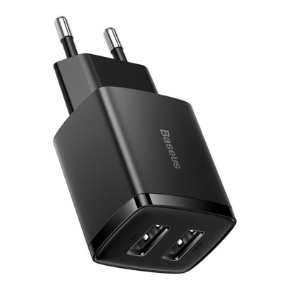 Зарядное устройство Baseus Compact Charger 2 USB-A 10,5 Вт CCXJ010201 (CCCP10UE), черный