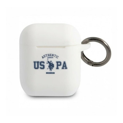 Чехол с карабином CG Mobile для Airpods 2 U.S. POLO ASSN. (USACA2SATH) Белый