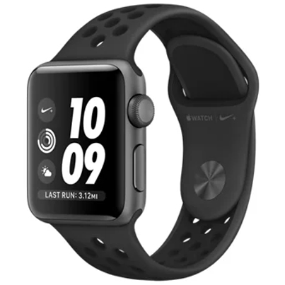 Apple Watch Nike+ Series 3 38 мм, корпус из алюминия цвета «серый космос», спортивный ремешок Nike цвета «антрацитовый/чёрный» Apple Watch Nike+ Series 3 38 мм, корпус из алюминия цвета «серый космос», спортивный ремешок Nike цвета «антрацитовый/чёрный»