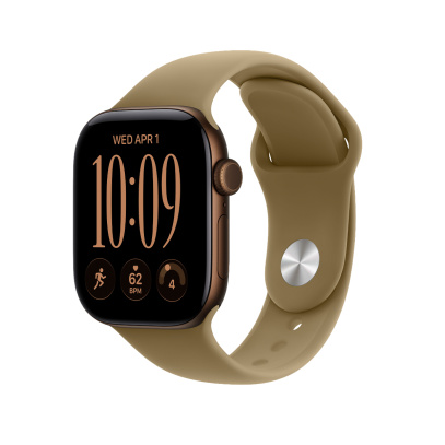 Apple Watch Series 12, 42 мм корпус из алюминия цвета «Dark Bronze», ремешок Sport Band размера M/L цвета «Olive»