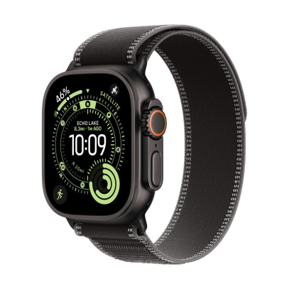 Apple Watch Ultra 3 (2025), 49 мм корпус из титана цвета «Black», ремешок Trail Loop размера M/L цвета «Black/Charcoal»