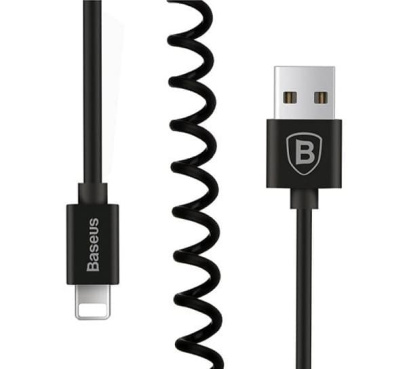 USB кабель Baseus Elastic Cable разъем Lightning (EL-01) Черный