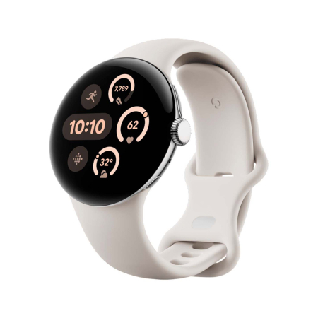 Часы Pixel Watch 3, 41 мм, Wi-Fi, Polished Silver/Porcelain, серебристый
