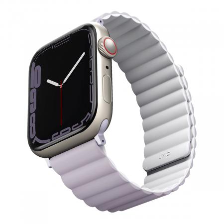 Ремешок UNIQ для Apple Watch 42/44/45/49 мм Revix reversible Magnetic (45MM-REVLILWHT) Сиреневый/Белый