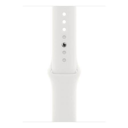 Apple Watch SE (2022), 40 мм корпус из алюминия цвета «Silver», ремешок Sport Band размера S/M цвета «White» Apple Watch SE (2022), 40 мм корпус из алюминия цвета «Silver», ремешок Sport Band размера S/M цвета «White»