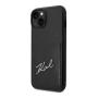 Чехол Karl Lagerfeld для iPhone 14 PU with Cardslot Signature logo Hard (KLHCP14SCSSK) Черный