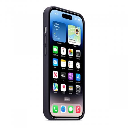 Чехол Leather Case MagSafe для Apple iPhone 14 Pro «Ink» Синий