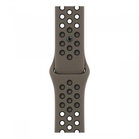 Apple Watch Nike Series 8, 41 мм корпус из алюминия цвета «Midnight», ремешок Nike Sport Band размера S/M цвета «Olive Grey/Black»