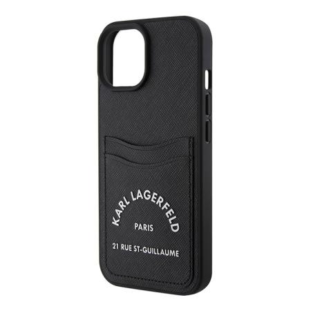Чехол Karl Lagerfeld для iPhone 15 Cardslot PU Saffiano RSG 3D rubber logo Hard (KLHCP15SSAPRSGK) Черный Чехол Karl Lagerfeld для iPhone 15 Cardslot PU Saffiano RSG 3D rubber logo Hard (KLHCP15SSAPRSGK) Черный