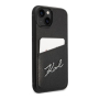 Чехол Karl Lagerfeld для iPhone 14 Plus PU with Cardslot Signature logo Hard (KLHCP14MCSSK) Черный