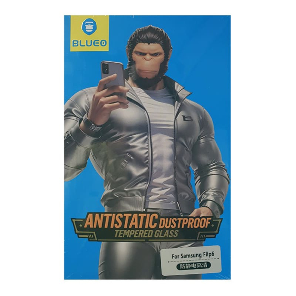 Защитное стекло для Galaxy Z Flip6, BlueO Silk Full cover Anti-Static (с рамкой, антистатик) Черный