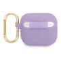 Чехол Guess для AirPods 3 с карабином CG Mobile Silicone with ring Script logo (GUA3SLSMP) Фиолетовый Чехол Guess для AirPods 3 с карабином CG Mobile Silicone with ring Script logo (GUA3SLSMP) Фиолетовый