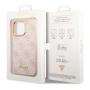 Чехол Guess для iPhone 14 CG Mobile PU 4G Script metal logo Hard (GUHCP14SHG4SHP) Розовый