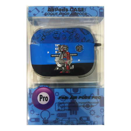 Чехол для AirPods Pro COQUE POUR Синий с рисунком The KWAS machine