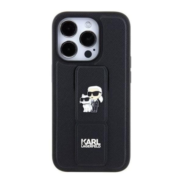 Чехол Karl Lagerfeld для iPhone 15 Pro Karl hc gripstand saffiano kc pins (KLHCP15LGSAKCPK) Черный