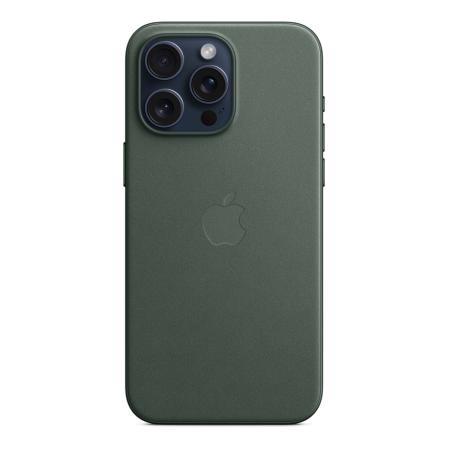 Чехол FineWoven Case для Apple iPhone 15 Pro Max с MagSafe Evergreen, зеленый Чехол FineWoven Case для Apple iPhone 15 Pro Max с MagSafe Evergreen, зеленый