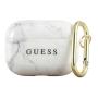 Чехол для Airpods Pro Guess Marble Effect с кольцом (GUACAPTPUMAWH) Белый