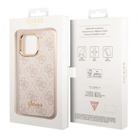 Чехол Guess для iPhone 14 Pro Max CG Mobile PU 4G Script metal logo Hard (GUHCP14XHG4SHP) Розовый Чехол Guess для iPhone 14 Pro Max CG Mobile PU 4G Script metal logo Hard (GUHCP14XHG4SHP) Розовый