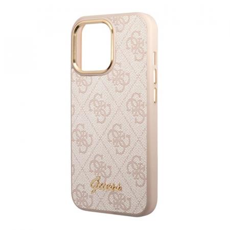 Чехол Guess для iPhone 14 Pro Max CG Mobile PU 4G Script metal logo Hard (GUHCP14XHG4SHP) Розовый Чехол Guess для iPhone 14 Pro Max CG Mobile PU 4G Script metal logo Hard (GUHCP14XHG4SHP) Розовый