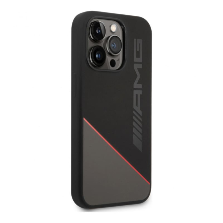 Чехол AMG для iPhone 14 Pro c MagSafe CG Mobile Liquid silicone Two tones Red line Hard (AMHMP14LRGDBK) Черный
