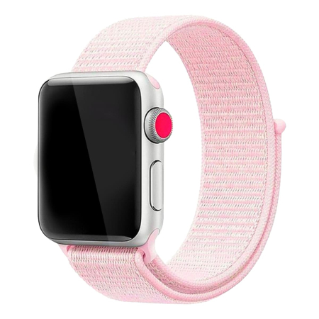 Нейлоновый ремешок Fashion Nylon Velero Band для Apple Watch 38/40 мм Pink, розовый