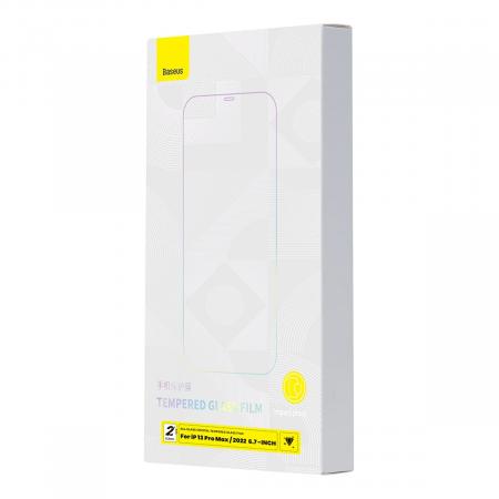 Стекло для iPhone 14 Plus/13 Pro Max Baseus Crystal glass 1шт +EasyStick (SGBL100202) Прозрачное