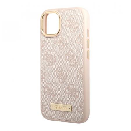 Чехол Guess для iPhone 13 с Magsafe PU 4G Plate metal logo Hard (GUHMP13MU4GPRP) Розовый Чехол Guess для iPhone 13 с Magsafe PU 4G Plate metal logo Hard (GUHMP13MU4GPRP) Розовый