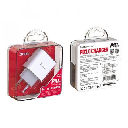 Зарядное устройство USB Type-C hoco. PD 3A 18 Вт (C76A), белый