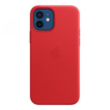 Чехол Leather Case MagSafe для Apple iPhone 12/12 Pro Red, красный