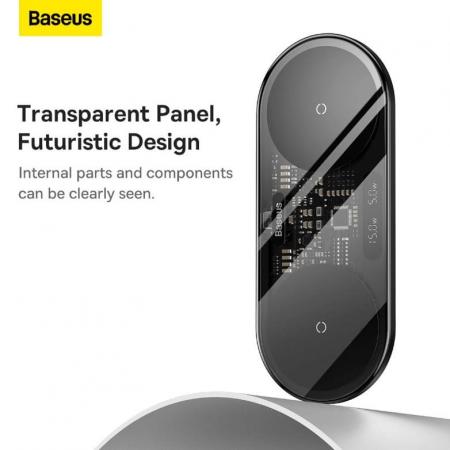 Беспроводное зарядное устройство Baseus Digital LED Display 2in1 Wireless Charger 20W с кабелем USB For type-C 3A 1m BS-W528 (WXSX010101) Black, черный Беспроводное зарядное устройство Baseus Digital LED Display 2in1 Wireless Charger 20W с кабелем USB For type-C 3A 1m BS-W528 (WXSX010101) Black, черный