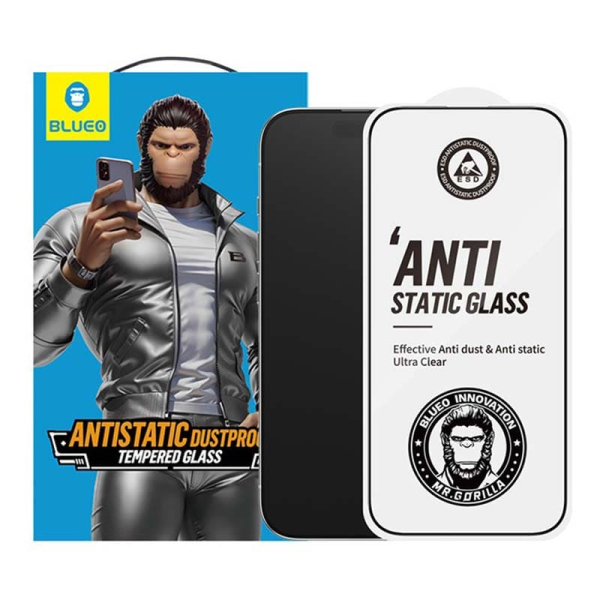 Защитное стекло для iPhone 16 Pro Max BlueO Narrow border Anti-Static Black (антистатик)