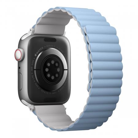 Ремешок UNIQ для Apple Watch 42/44/45/49 мм Revix reversible Magnetic (45MM-REVWHTBLU) Белый/Арктический синий
