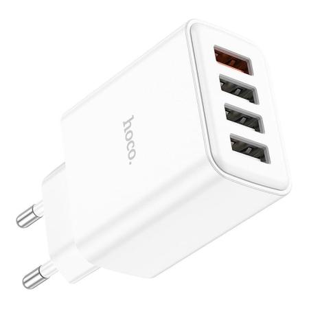 Зарядное устройство USB hoco. QC3.0 4USB порта 28,5Вт (C102A) Белый