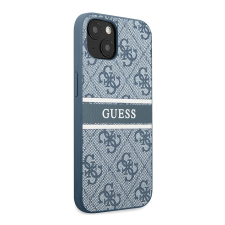 Чехол Guess для iPhone 13 PU 4G Stripe printed logo Hard (GUHCP13M4GDBL) Синий Чехол Guess для iPhone 13 PU 4G Stripe printed logo Hard (GUHCP13M4GDBL) Синий