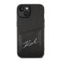 Чехол Karl Lagerfeld для iPhone 14 PU with Cardslot Signature logo Hard (KLHCP14SCSSK) Черный
