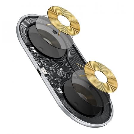 Беспроводное зарядное устройство Baseus 2в1 Simple Wireless Charger (BS-W508 WXJK-C02) White, белый Беспроводное зарядное устройство Baseus 2в1 Simple Wireless Charger (BS-W508 WXJK-C02) White, белый