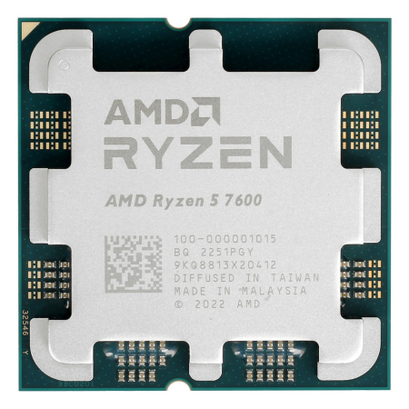 Процессор AMD Ryzen 5 7600, 3.8ГГц (Turbo 5.1ГГц), AM5, OEM (100-000001015)