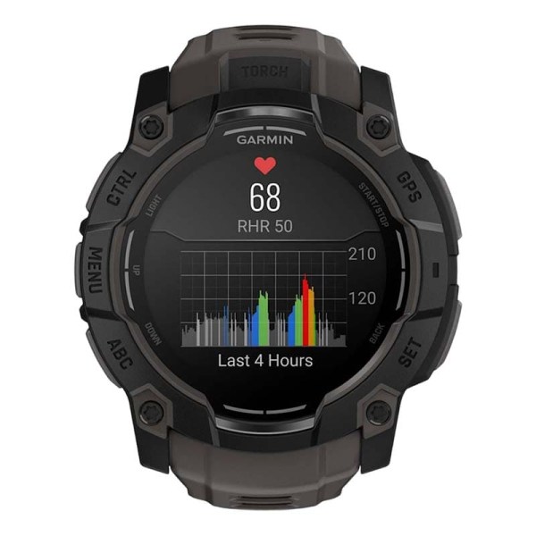 Часы Garmin INSTINCT 3 AMOLED 50мм Black, черный с угольно-черным ремешком