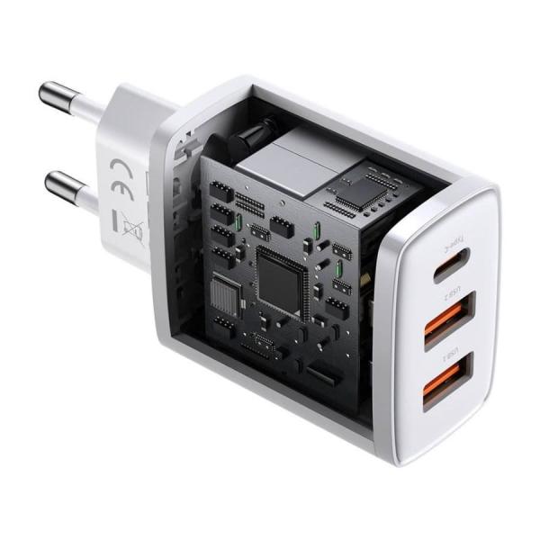 Зарядное устройство Baseus Compact Quick Charger 2 USB-A + USB Type-C 30 Вт EU (CCXJ-E02), белый