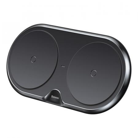 Беспроводное зарядное устройство Baseus 2в1 Metal Dual Wireless Charger (WXXHJ-A01) Black, черный Беспроводное зарядное устройство Baseus 2в1 Metal Dual Wireless Charger (WXXHJ-A01) Black, черный
