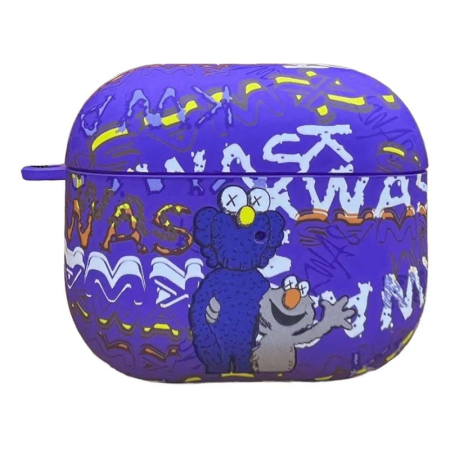 Чехол для AirPods Pro COQUE POUR Фиолетовый с рисунком KWAS